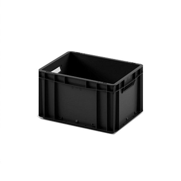 Пластиковый ящик Plast 400x300x220 (ЕС-4322) черный с усиленным дном