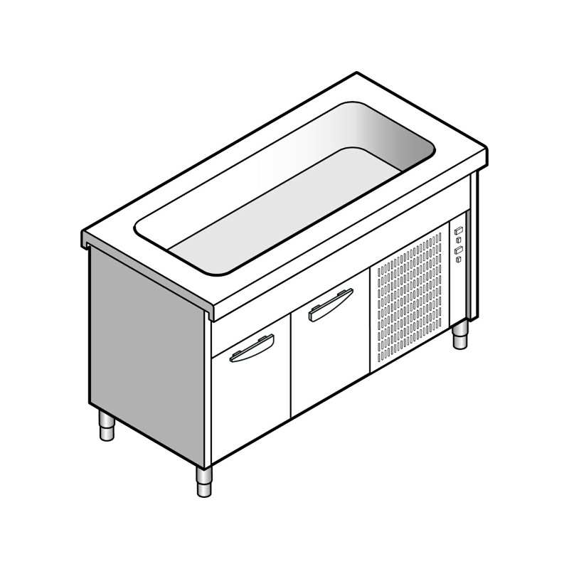 картинка Прилавок EMAINOX 8EVVR 11 8045265 с охлаждаемой ванной на холодильном шкафу 
