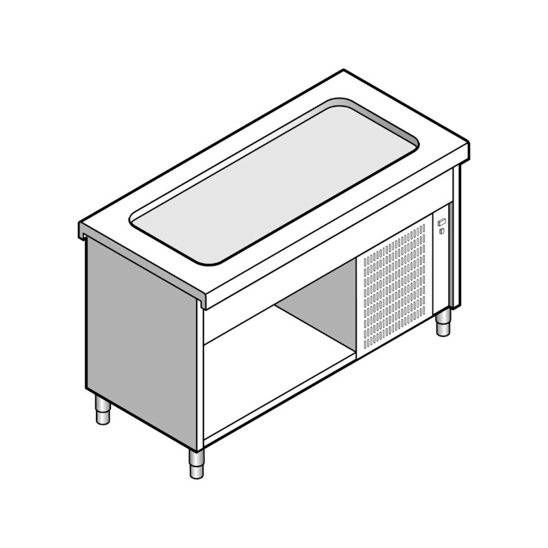 картинка Прилавок EMAINOX 8EGPR11 8045028 с охлаждаемой поверхностью на открытом шкафу