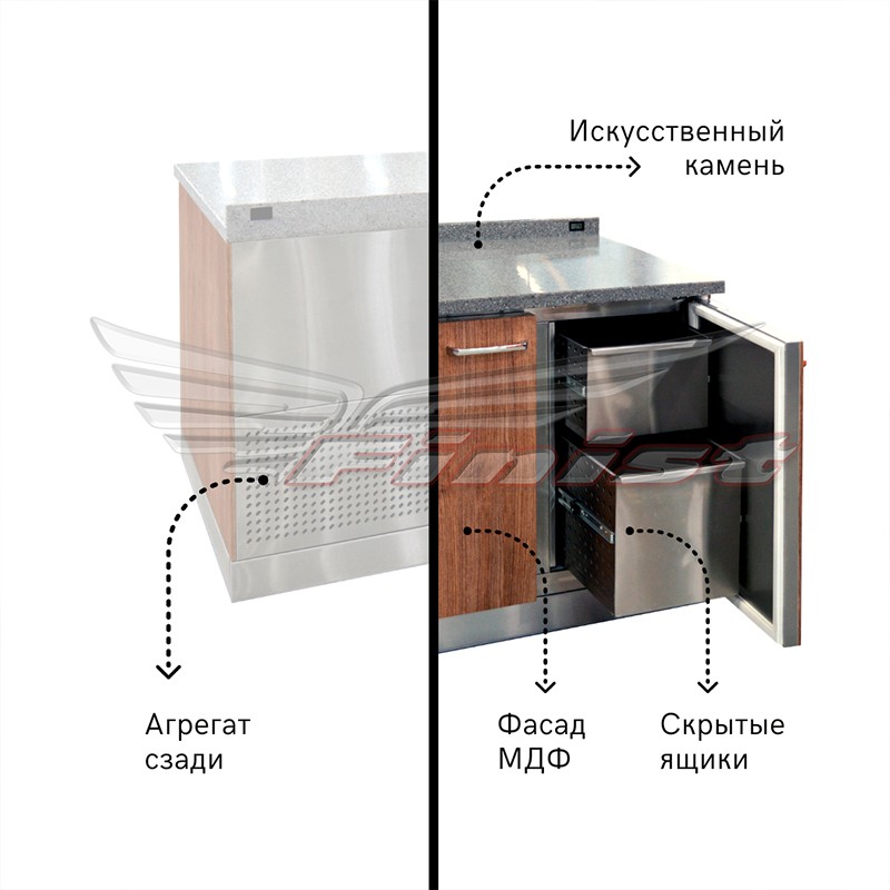 картинка Стол холодильный Finist СХСз-700-3 задний агрегат 1305x700x850 мм