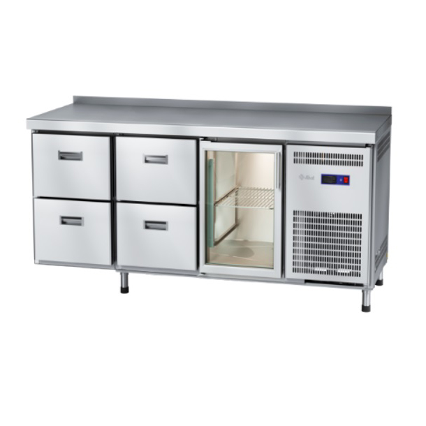 Стол холодильный Abat СХН-70-02 (ящики 1/2, ящики 1/2, дверь-стекло)