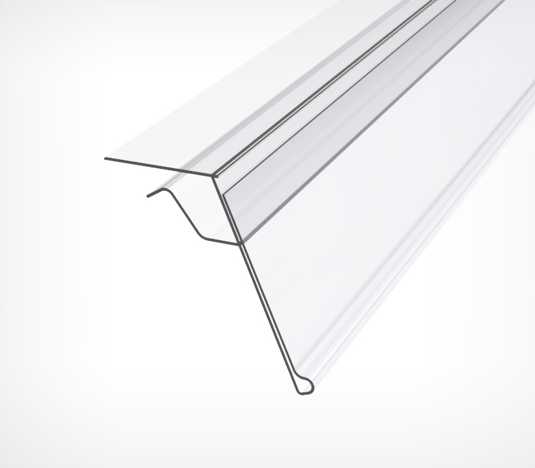 Ценникодержатель для стеклянных и тонких полок GLS26 длина 1000 мм