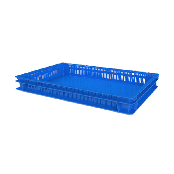 Ящик для полуфабрикатов с перфорированными стенками и сплошным дном Plast 600x400x75