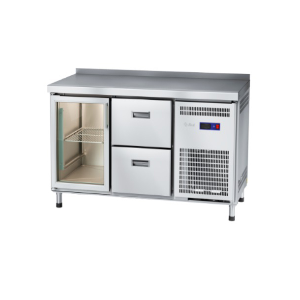 Стол холодильный Abat СХС-60-01-СО (дверь-стекло, ящики 1/2) охлаждаемая столешница