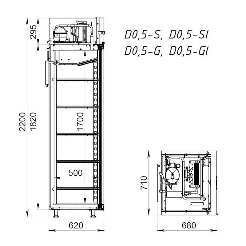 Шкаф холодильный ARKTO D 0.5-SL с канапе