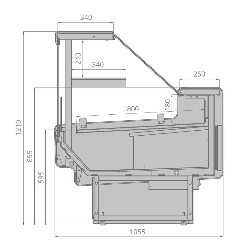 картинка Витрина холодильная Brandford AURORA Slim SQ 125 кондитерская