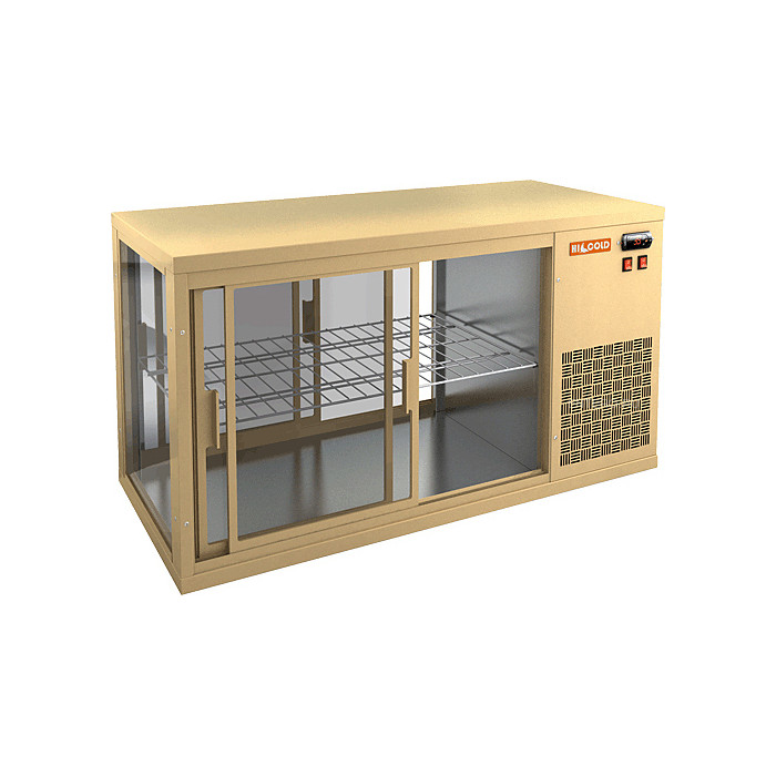 Настольная холодильная витрина сквозная HICOLD VRL T 1300 R Bronze / Beige / Brown / Black