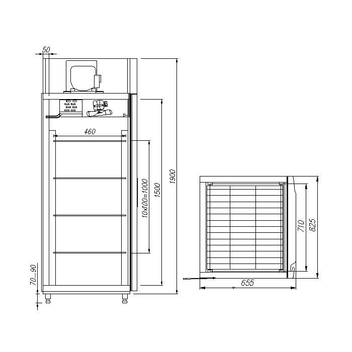 Шкаф холодильный Carboma V560 универсальный