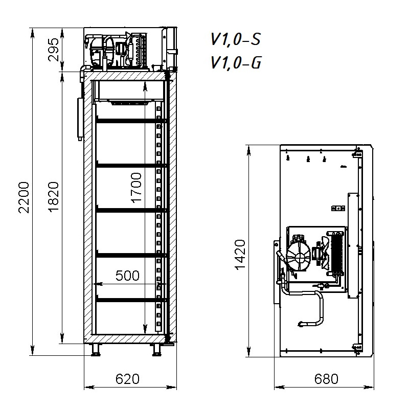 Шкаф холодильный ARKTO V 1.0-GLD с канапе