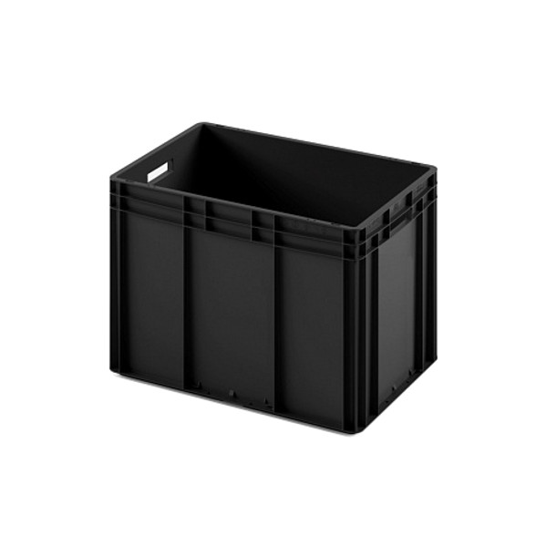 Пластиковый ящик Plast 600x400x420 (ЕС-6442) черный с усиленным дном