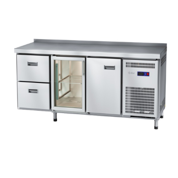 Стол холодильный Abat СХС-70-02 (ящики 1/2, дверь-стекло, дверь)