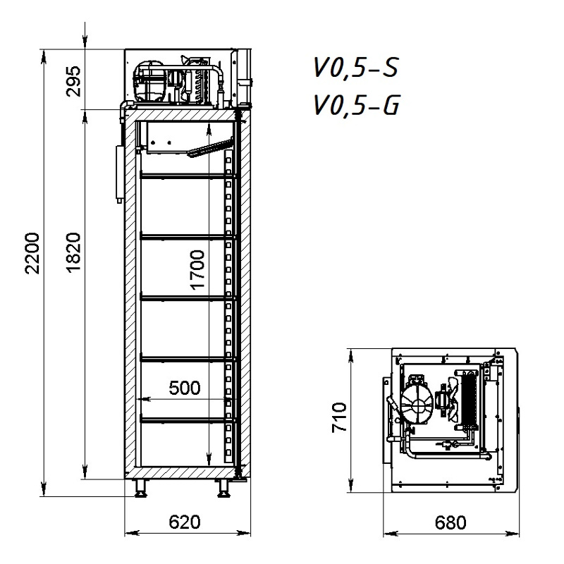 Шкаф холодильный ARKTO V 0.5-SLD с канапе