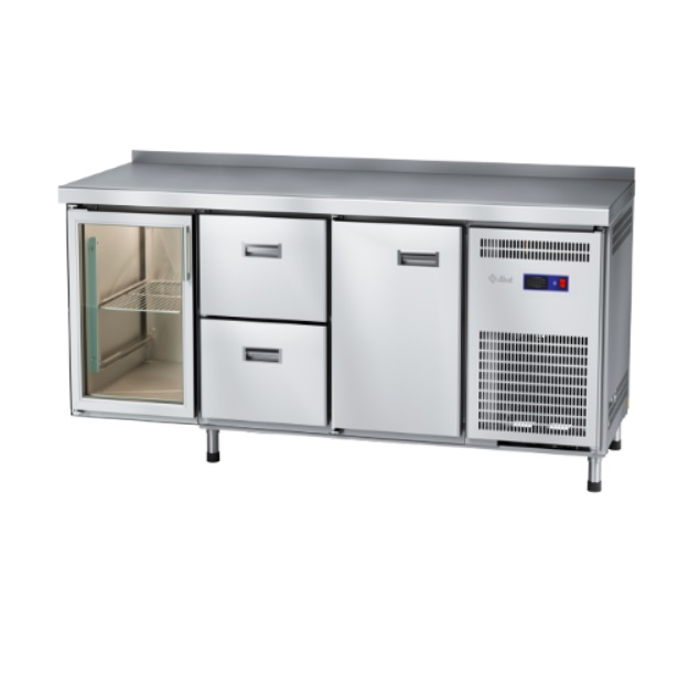 Стол холодильный Abat СХН-70-02 (дверь-стекло, ящики 1/2, дверь)