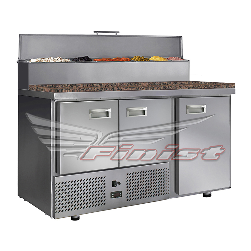 Стол холодильный для пиццы Finist СХСнпцг-700-3, гранит, нижний агрегат 1485х700х850 мм