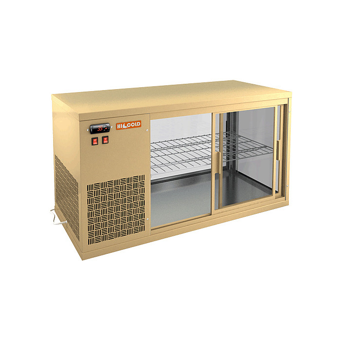 Настольная холодильная витрина HICOLD VRL 1300 L Bronze / Beige / Brown / Black