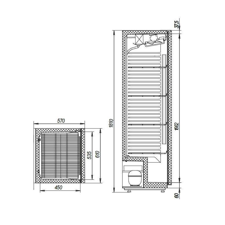 Шкаф холодильный МХМ Капри П-390СК (ВО, термостат)