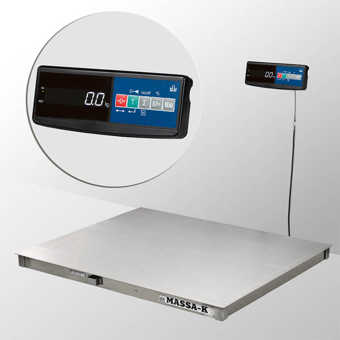 Весы платформенные нержавеющие Масса-К 4D-PМ.S-12/10-1000-A с интерфейсом RS