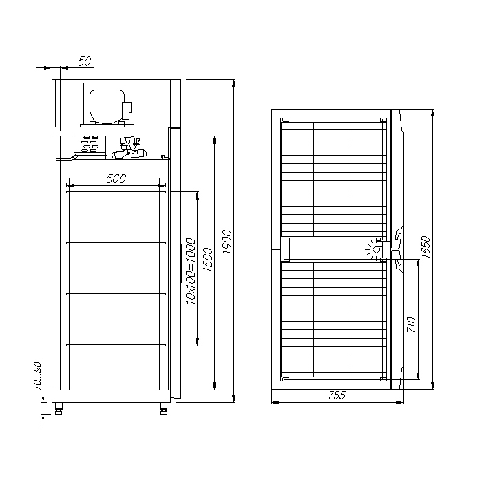 картинка Шкаф морозильный Carboma F1400 INOX