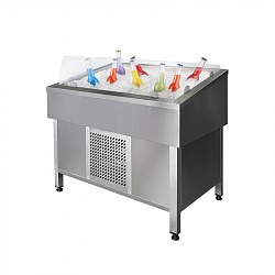 картинка Витрина для выкладки соков и фруктов на льду FINIST VJg/1000 со стеклом
