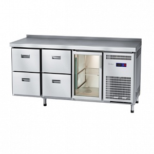 картинка Стол холодильный Abat СХН-60-02 (ящики 1/2, ящики 1/2, дверь-стекло)