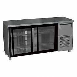 картинка Холодильный барный стол T57 M2-1-C 9006/9005 (BAR-360К Carboma)