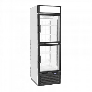 картинка Шкаф морозильный МХМ Капри 0,5Н(СК) дверь стеклянная сверху, стеклянная снизу