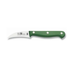 картинка Нож для чистки овощей изогнутый ICEL TECHNIC 27100.8601000.060 черный 6см